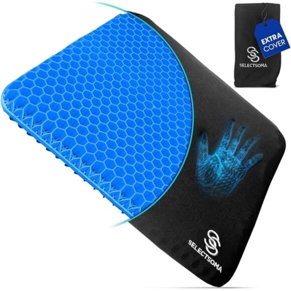 Gel Seat Cushion for Long Sitting Pressure Relief for Back, Cushion for Office - Picture 1 of 7